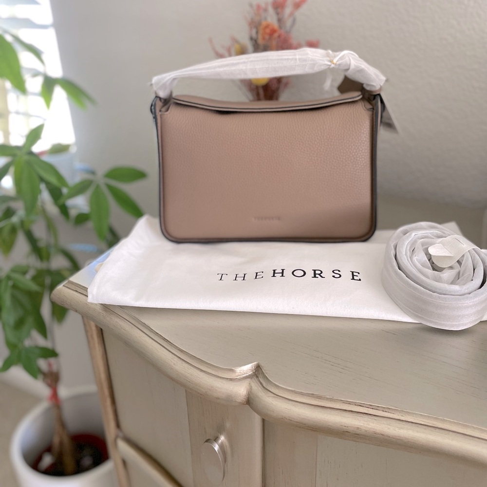 The Horse Clementine Taupe Pebbled Leather Bag